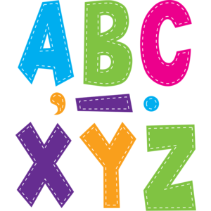 Multi Bright Stitch 7&quot; Fun Font Letters