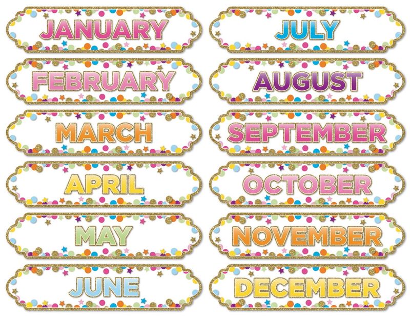 19008 Lrg Magnetic Confetti Months of Year