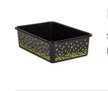 Black Confetti Large Plastic Storage Bin