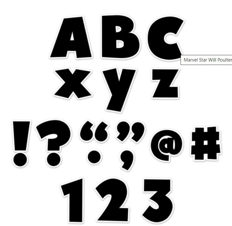 4&quot; Bold Black Letters