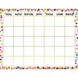 Confetti Spanish Calendar Chart