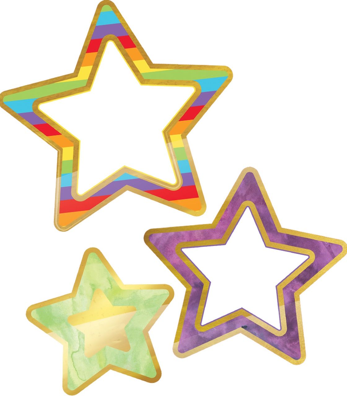 Rainbow and Foil Stars Cut Outs