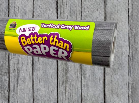 Fun Size Vertical Gray Wood Better Than Paper Bulletin Board Roll