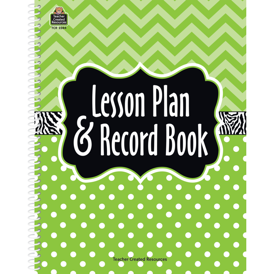 Lime Chevrons and Dots Lesson Plan and Record Book