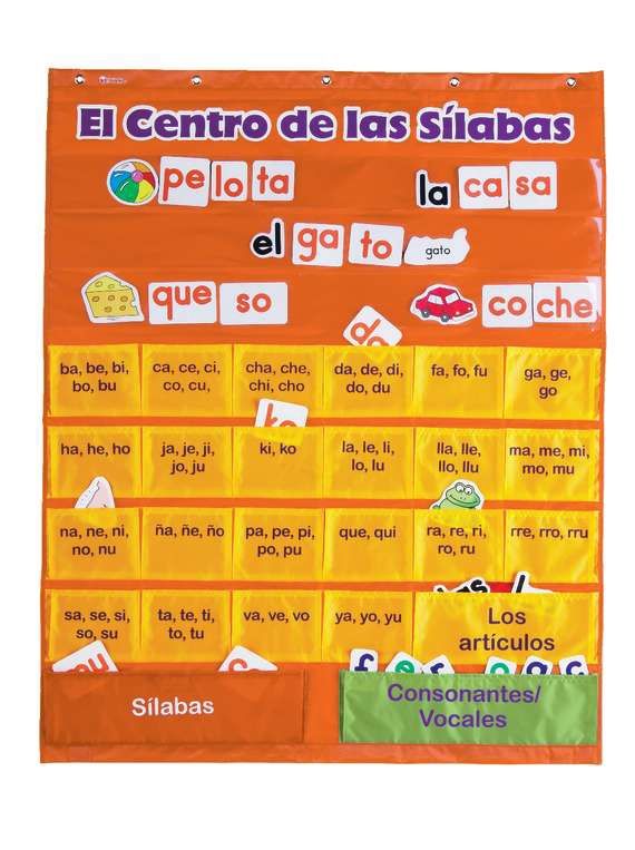 (SPANISH) Syllables Pocket Chart w/Cards