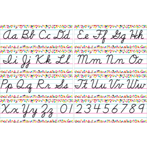 Confetti Cursive Writing Bulletin Board