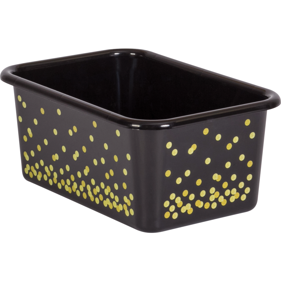 Black Confetti Small Plastic Storage Bin