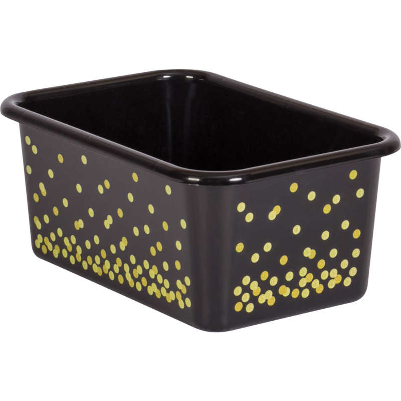 Black Confetti Small Plastic Storage Bin