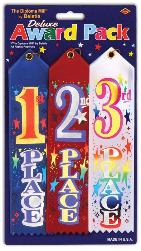 1st 2nd 3rd Place Award Pack Ribbons