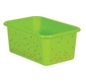Lime Confetti Small Plastic Storage Bin