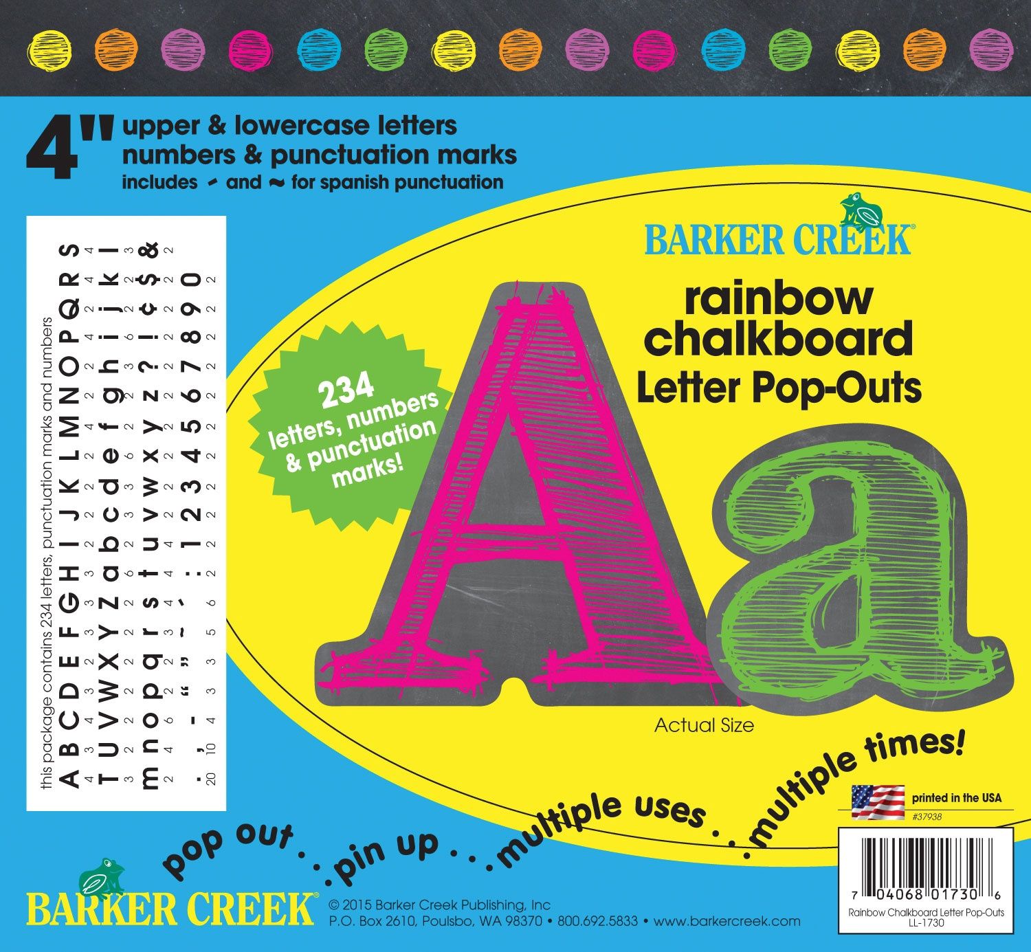 4&quot; Rainbow Chalk Letters