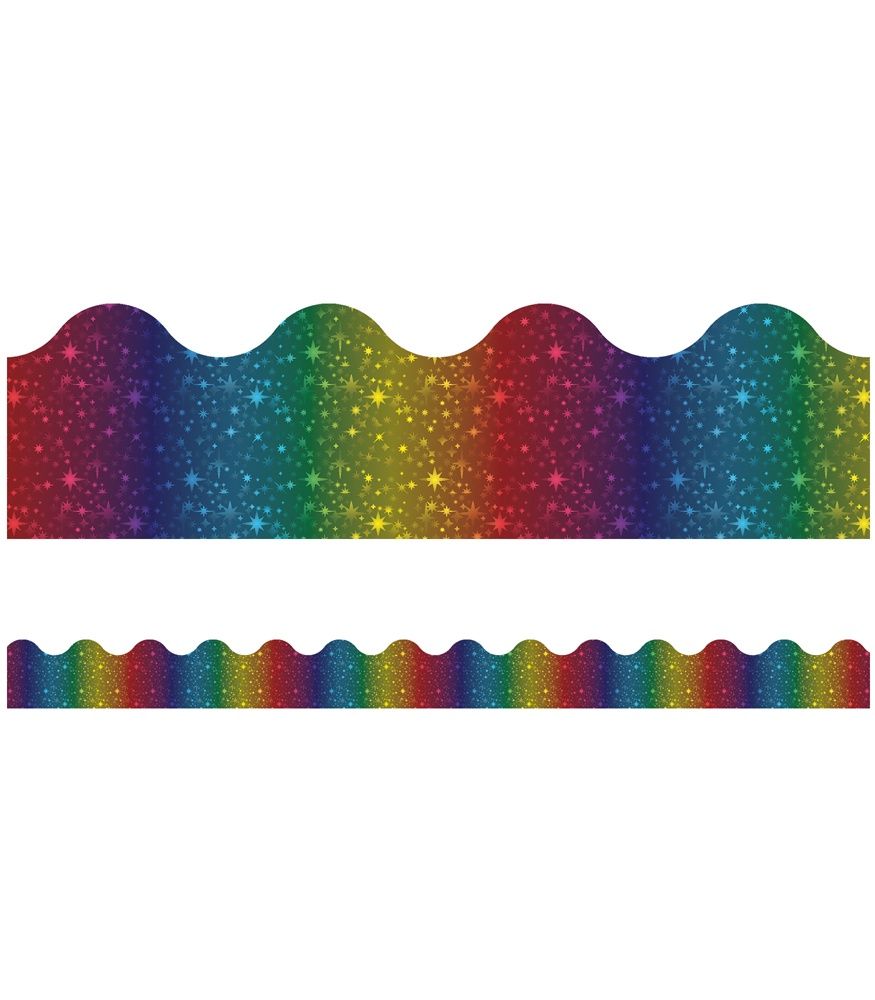 Rainbow Foil Scalloped Borders