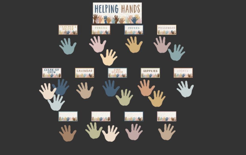 Everyone is Welcome Helping Hands Mini Bulletin Board