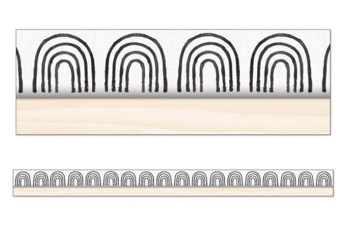 Black &amp; White Rainbows Straight Bulletin Board Borders