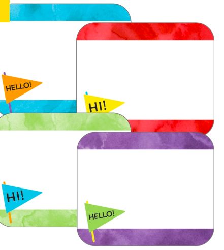 Celebrate Learning Name Tags