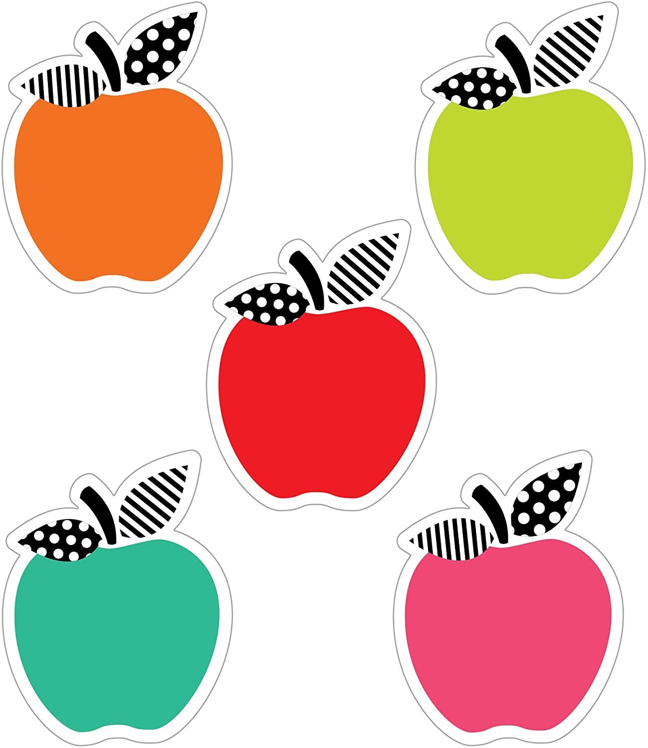 Black, White &amp;amp; Stylish Brights Apples Mini Cut-Outs