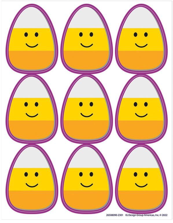 Candy Corn Giant Stickers, Pack Of 36