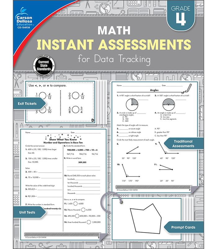 GR 4 Math Instant Assessments/Data Tracking Resource Book