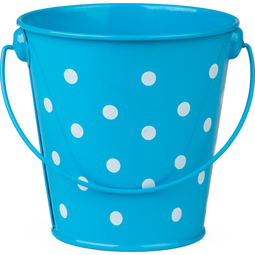 Aqua Polka Dots Bucket
