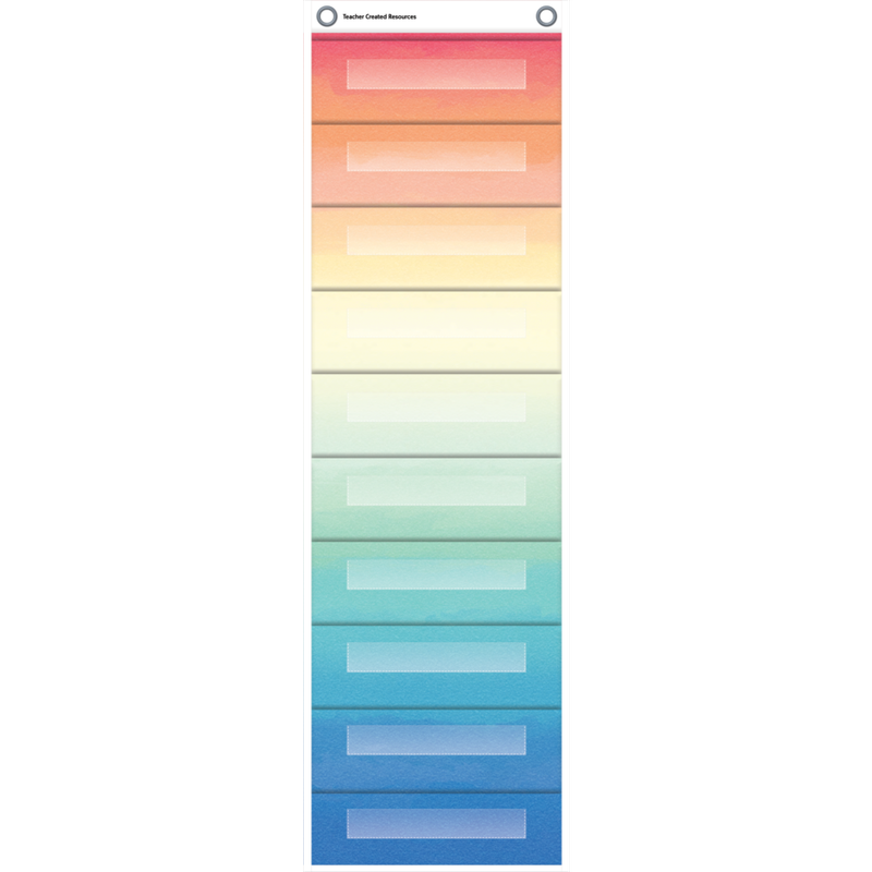 Pocket Chart Watercolor 10 Pocket File Storage