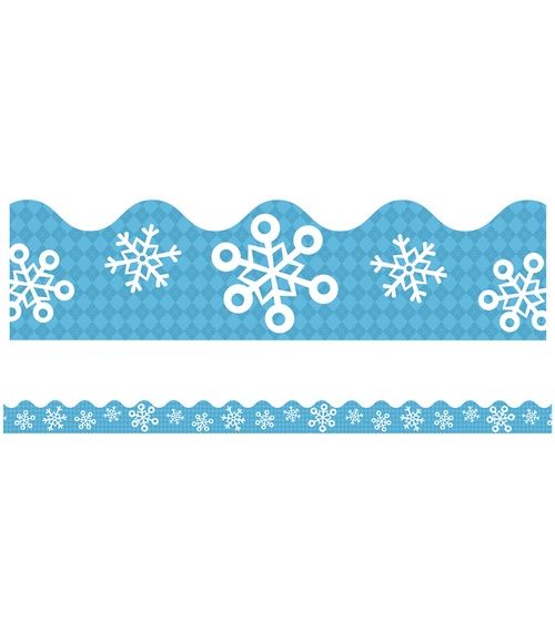 Snowflakes and Argyle Scalloped Border