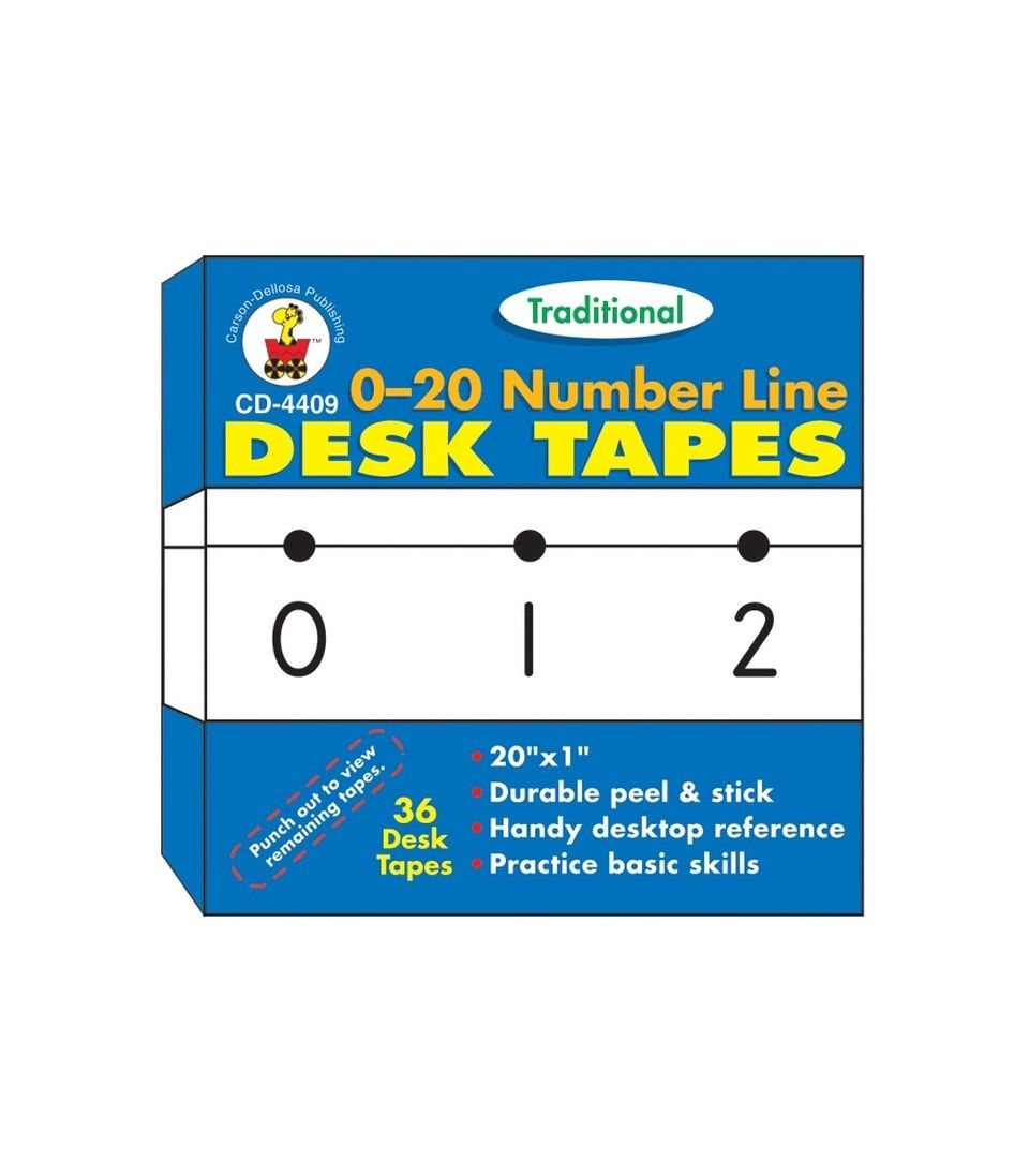 Desk Tape 0 to 20 Number Line