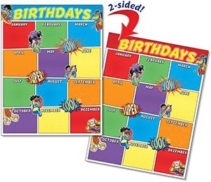 2 Sided Birthday Superhero Poster (Quick Flip)