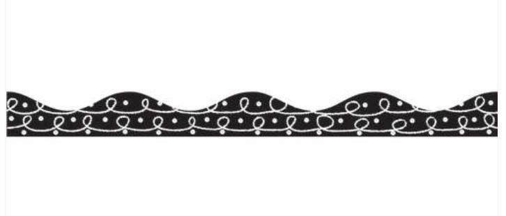 Magnetic Scalloped Border Black &amp; White Chalk Loops