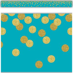 Teal Confetti Straight Border