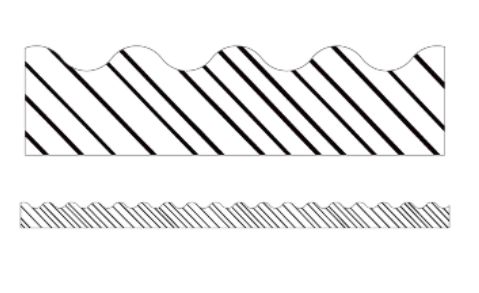 Black and White Stripes Scalloped Border