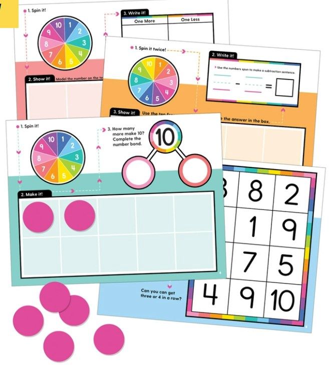GR K-1 Silicone Center Ten Frames Manipulative Edu-Clings