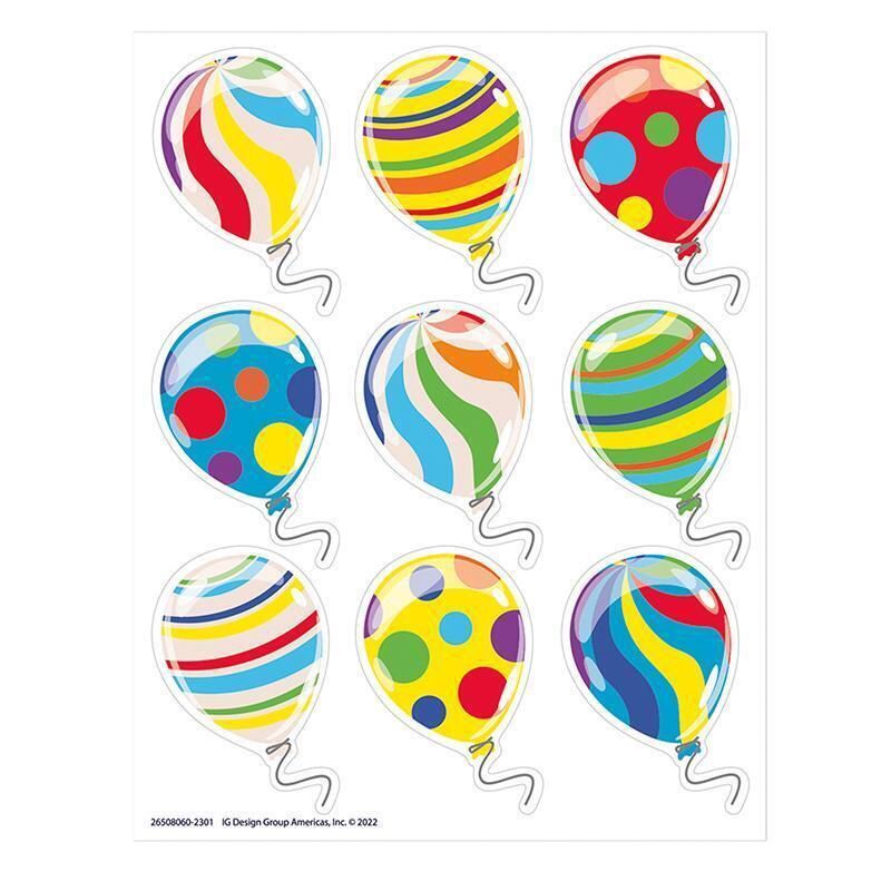 Balloons Giant Celebration Stickers - Pack of 12