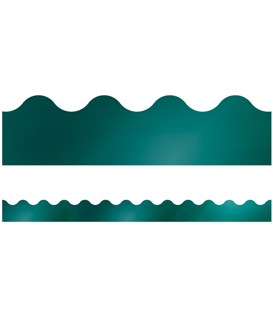 Teal Foil Scalloped Borders