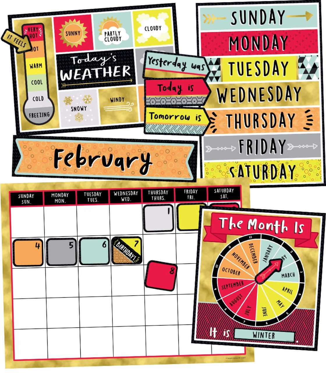 Aim High Calendar Bulletin Board Set