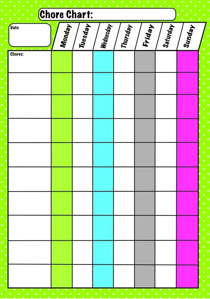 Magnetic Chore Chart