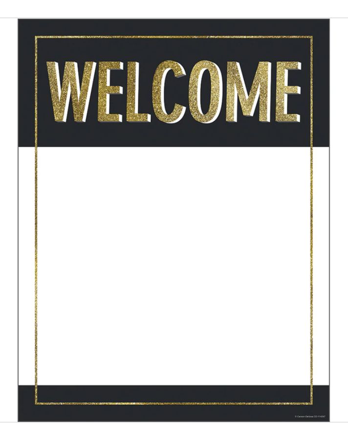 Gold Glitter Welcome Chart
