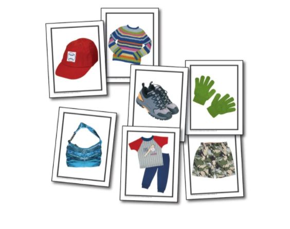 Nouns: Children‚Äôs Clothing Learning Cards Grade PK-1