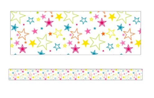 School Pop Mixed Star Straight Borders