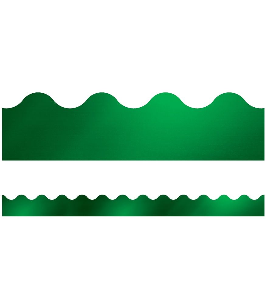 Emerald Green Foil Scalloped Borders
