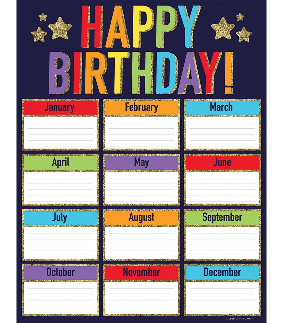 Sparkle &amp;amp; Shine Glitter Birthday Chart