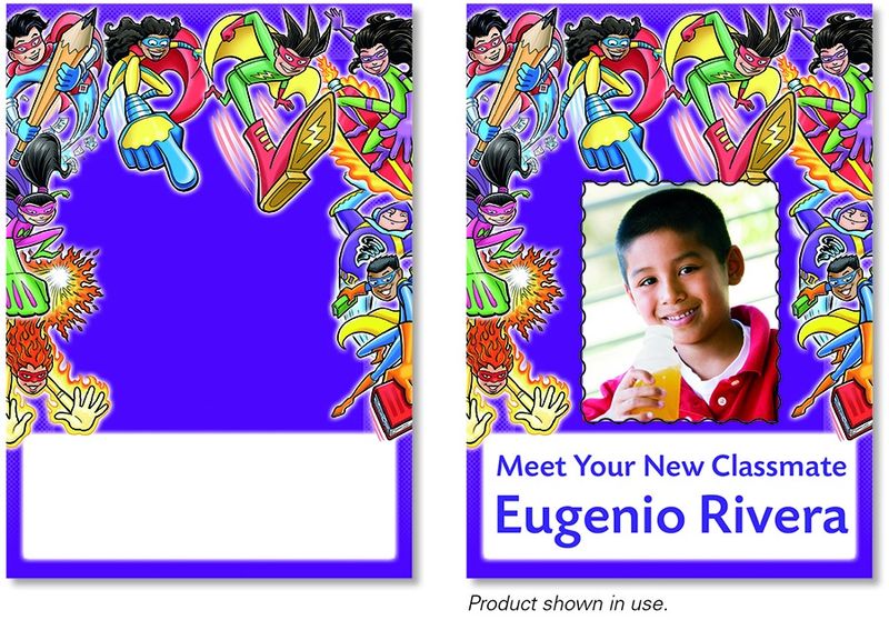 Superheroes Meet Our Class Cards (purple)