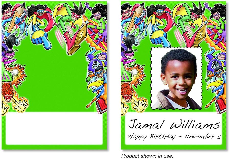 Superheroes Meet Our Class Cards (green)