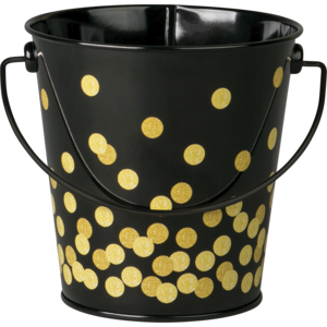 Black Confetti Dots Bucket