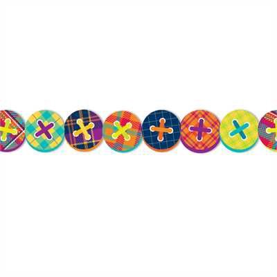 Plaid Attitude Buttons Deco Trim Border
