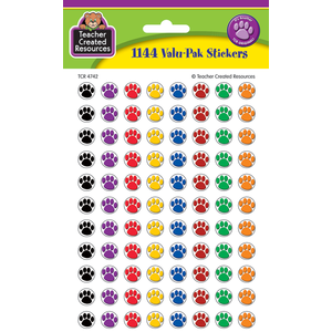 Value Pak Paw Stickers Mini Colorful