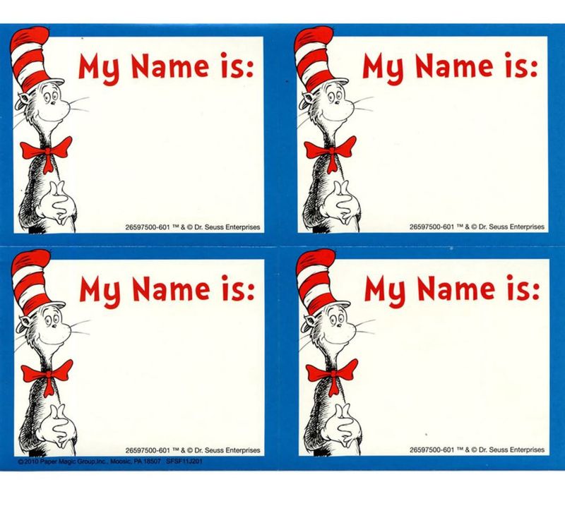 Cat in the Hat Name Tags