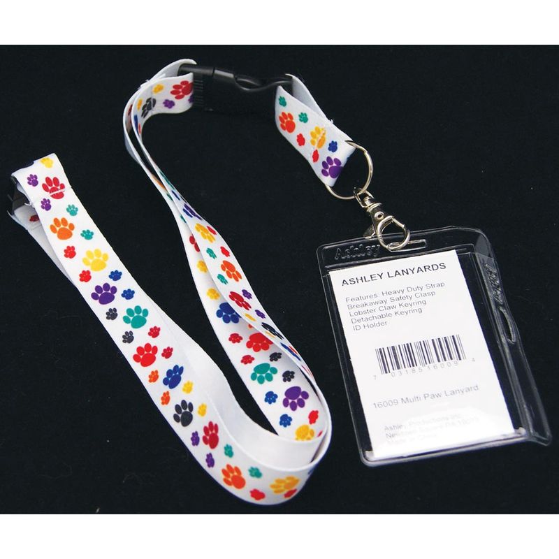 Multi-Color Paws Lanyard