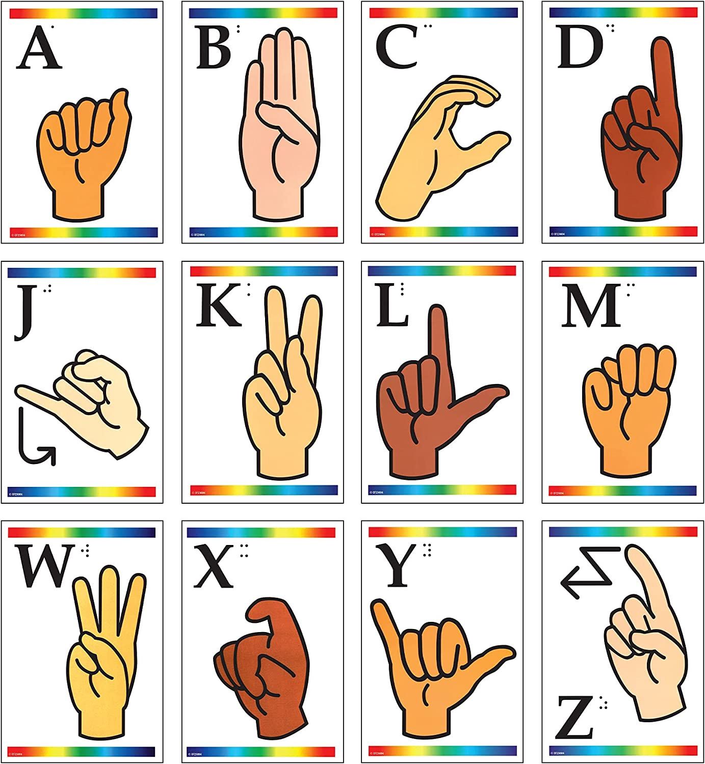 Sign Language Cards with Braille