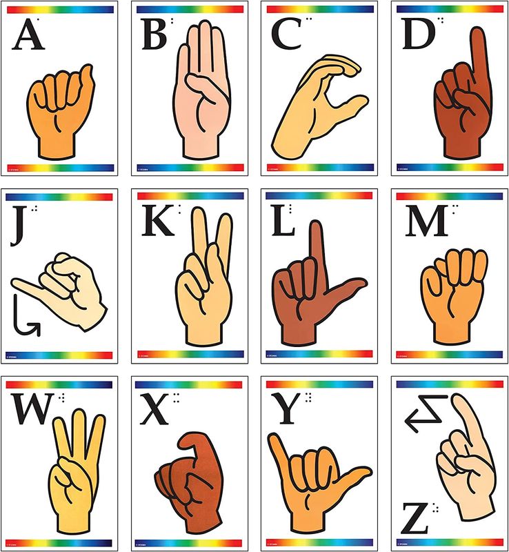 Sign Language Cards with Braille