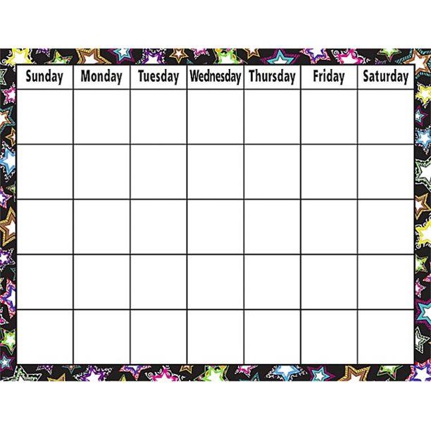 Fancy Stars Calendar Chart